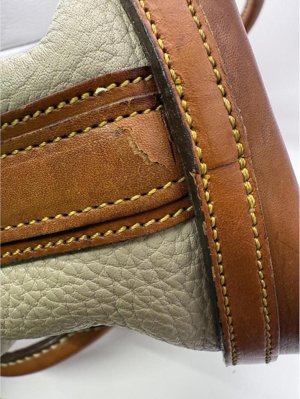 Dooney & Bourke Vintage Leather and Pebbled Leather Satchel Doctor's Bag - Picture 8 of 12